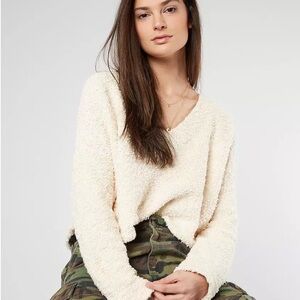 Free People Popcorn Pullover Women's Sweater in cream size xs